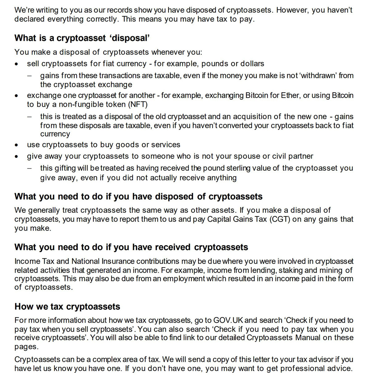 专家深度分析:英国加密货币投资者即使未收到HMRC警告信仍可能欠税